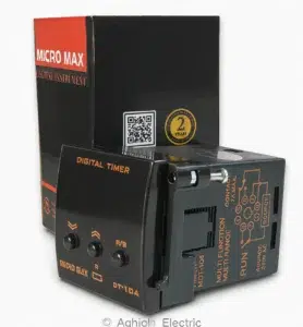 تایمر دیجیتال میکروپروسسوری مولتی رنج DT-104 میکرومکس - تایمر تابلویی ۸ پایه با نمایشگر دیجیتال و گارانتی ۲ ساله عقیق الکتریک