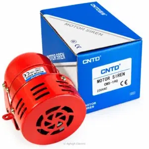 آژیر بادی موتوری فلزی قرمز CNTD مدل CMS-190 ولتاژ 220 ولت با جعبه فابریک در عقیق الکتریک