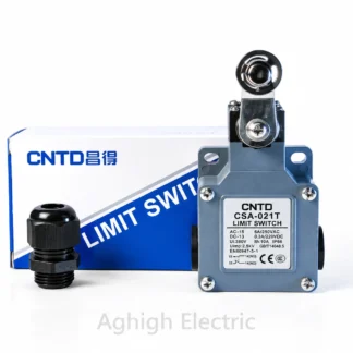 لیمیت سوئیچ فشاری اهرم قرقره دار CNTD مدل CSA-021T تیپ 1NO+1NC ضدآب IP66 عقیق الکتریک