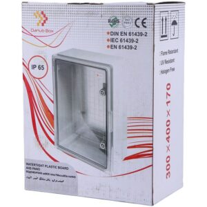 تابلو برق ابعاد 17×40×30 جنس ABS درب شفاف دانوب