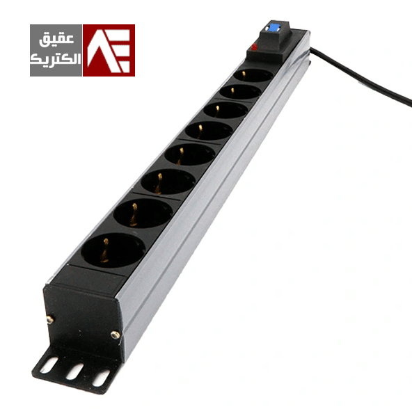 پریز سیار 8 خانه رک مونت پارت الکتریک با کلید مینیاتوری باکابل 1.8 متری