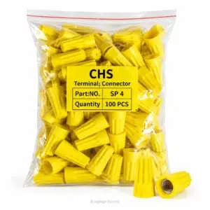 کانکتور پیچی زرد CHS مدل SP4 بسته 100 عددی