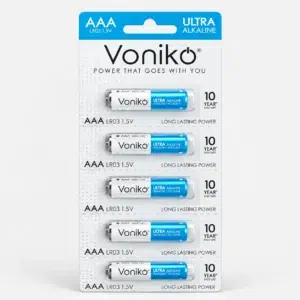باتری نیم قلمی (AAA) الترا آلکالاین VONIKO (ورق 5 عددی)